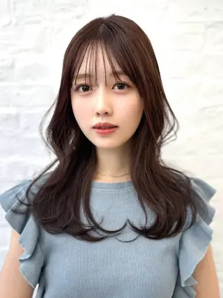 セミロング 前髪顔まわりカット 🌈中村海聖のヘアスタイル