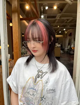 ミディアム カラー chikashitsu所属・Junmi/ﾁｶｼﾂ /堀江のヘアスタイル