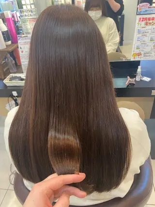 ロング カラー パーマ たけだゆめ ダブルカラーのヘアスタイル