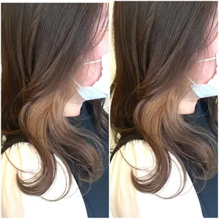 セミロング カラー 心斎橋/ブリーチなし 髪質改善/レイヤーのヘアスタイル