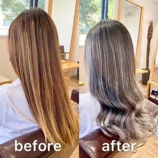 セミロング カラー KIZU 髪質改善 オカルト怪談のヘアスタイル