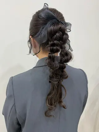 ロング ヘアアレンジ 韓国風パーマ/ヘア セット/店長みづきのヘアスタイル