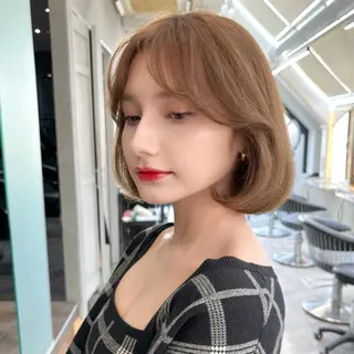 ミディアム 原宿/韓国レイヤー ボブ/顔周りYasuのヘアスタイル