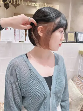 ショート カラー パーマ ヘアアレンジ Lond jeloud 名古屋所属・髪質改善 の達人/杉原碧仁のヘアスタイル