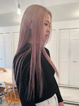 カラー ブリーチカラー🎀 韓国風/寺門美優のヘアスタイル