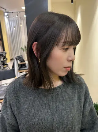 ミディアム カラー hub hair レイヤー/透明感のヘアスタイル