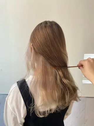 ロング カラー ブリーチカラーと、髪 質改善。HARUKAのヘアスタイル