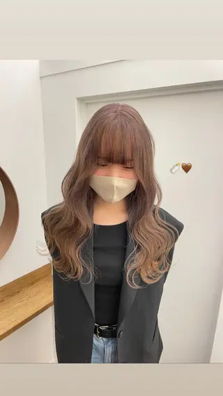 ロング カラー ハイトーン/透明感 カラー/下出有沙のヘアスタイル