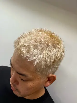 ショート カラー パーマ メンズ 及川シゲル 髪質改善講師のヘアスタイル