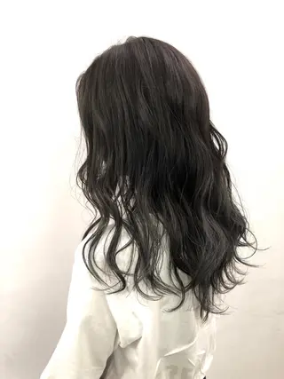 セミロング カラー brace今里店店長 加井直樹のヘアスタイル