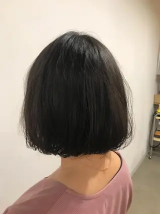 ミディアム 暖色カラー🍊 ボブ🌿顔周りcutのヘアスタイル