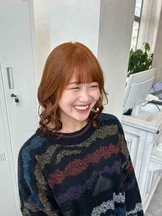 ミディアム カラー パーマ suri-ru hair【スリールヘアー】所属・FURUSAWA AOIのヘアスタイル