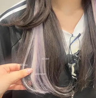 セミロング しゅり/韓国艶カラー 🩶🫧エクステ🎀のヘアスタイル