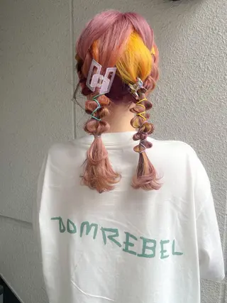 セミロング カラー ヘアアレンジ カラーパティシエ facce🌼ikoのヘアスタイル