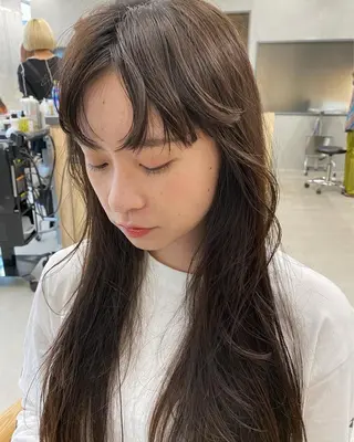 ロング 縮毛矯正/ レイヤーカット/梅田のヘアスタイル