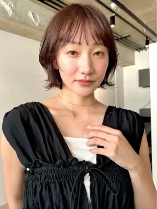 ショート カラー パーマ 🫧小顔×似合わせ× 透明感カラー🫧のヘアスタイル