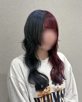 ロング ハイトーン/カラー /ウルフ/RENAのヘアスタイル