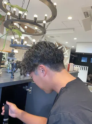 ショート パーマ メンズ 柴田 枝利子のヘアスタイル