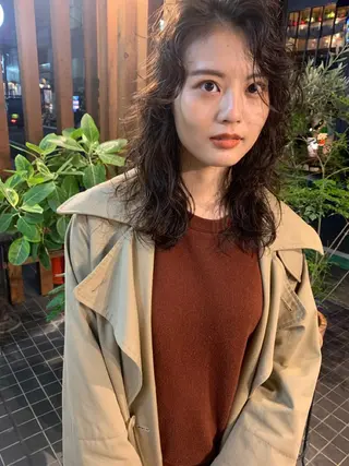 セミロング パーマ Genta @gegege75のヘアスタイル