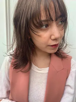 ミディアム カラー Zina 藤崎店所属・zina藤崎📛 井上美乃里のヘアスタイル