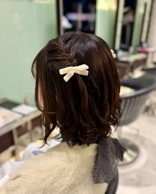 ミディアム ヘアアレンジ 🌸銀座No.1パー マ🌸いでいあやのヘアスタイル