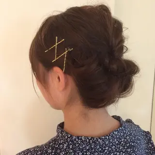 ミディアム ヘアアレンジ ReMix 新宿店所属・タジマ ヤスヒサのヘアスタイル