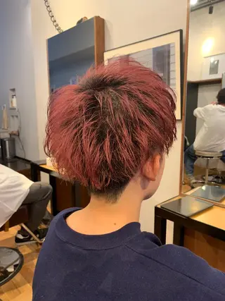 ショート カラー パーマ ヘアアレンジ メンズ キッズ say.所属・ブリーチカラー🔥 パーマ【佐々木凌平】のヘアスタイル