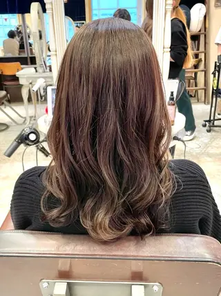 ミディアム カラー パーマ 銀座No.1髪質改善 縮毛矯正/本木のヘアスタイル