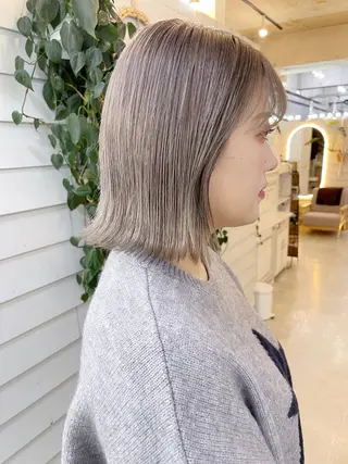 ミディアム カラー AiM 大名　似合わせカットのヘアスタイル