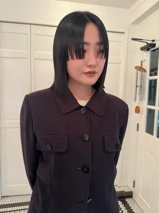 ミディアム ブリーチカラー🎀 韓国風/寺門美優のヘアスタイル