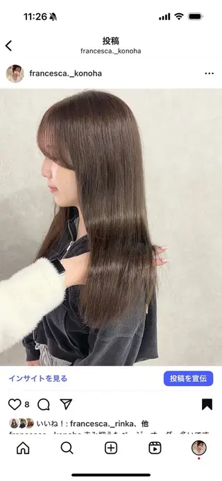 ロング カラー 盛れる顔まわり✨🎀 モテカラー別所好葉のヘアスタイル