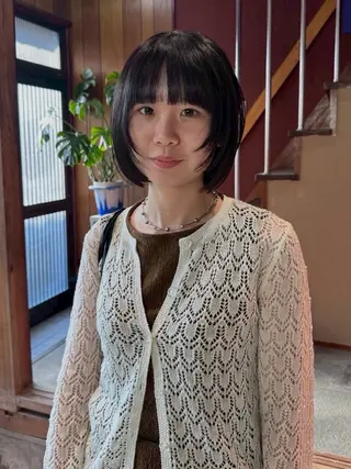 カラー レイヤーカット ボブパーマNo.1のヘアスタイル