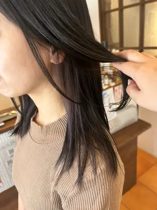 セミロング カラー 徳 永のヘアスタイル