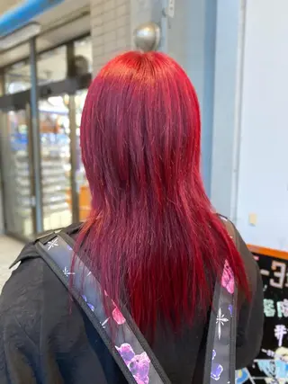 セミロング ゆぴ☾‪/推しカラー /ハイトーンのヘアスタイル