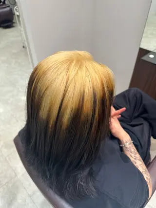 ミディアム カラー メンズ 久保 響香のヘアスタイル