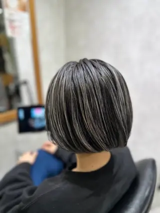 ミディアム カラー 馬場 彩のヘアスタイル