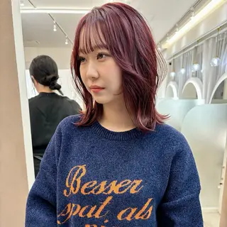 ミディアム 透明感カラー／ 髪質改善／ボブ／中山のヘアスタイル