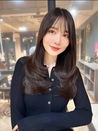 ロング 韓国風レイヤーカット 💕髪質改善💫拓海のヘアスタイル