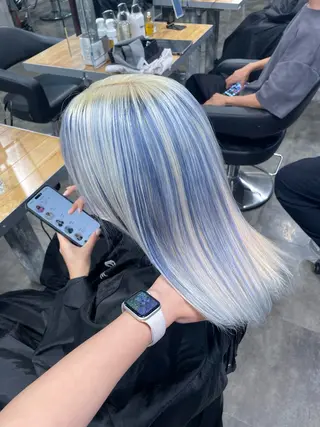 ミディアム カラー ハイトーン 横浜💞ミオのヘアスタイル