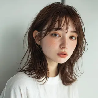 ミディアム カラー 🌿デザイン縮毛矯正 ＆パーマ🌿小林真也のヘアスタイル