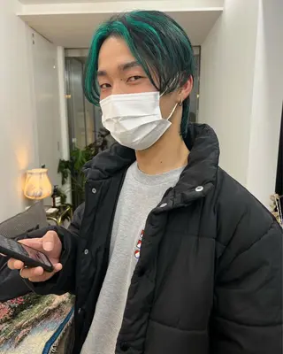 ミディアム カラー パーマ ヘアアレンジ メンズ 【池袋/スパイキー ショート】ⓝⓘⓜⓤのヘアスタイル