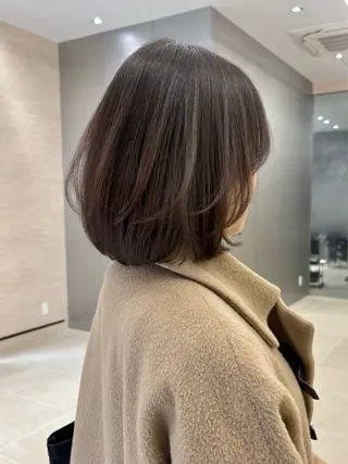 ミディアム カラー PULSE yokohama所属・横浜駅/韓国レイヤー カット/髪質改善のヘアスタイル