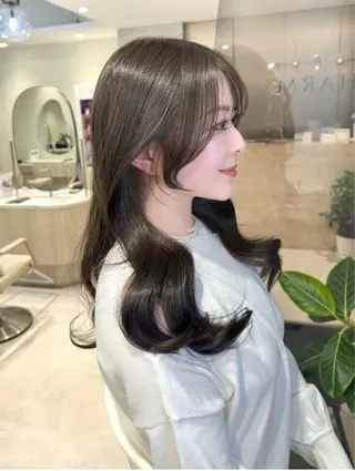 ロング カラー カット無料｜レイヤー カット｜韓国モテへアのヘアスタイル