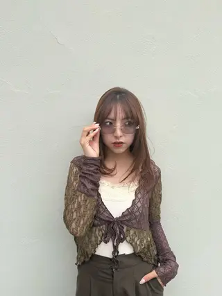 セミロング 一宮　　透明感カラー 髪質改善　ヘッドスパのヘアスタイル