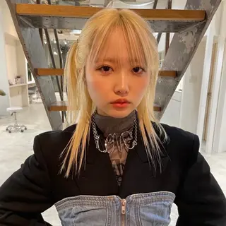 ミディアム カラー ハイトーン/複雑履歴 名古屋/FUTOのヘアスタイル