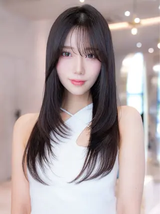 ロング カラー 渋谷/韓国レイヤー 顔まわり特化マサキのヘアスタイル