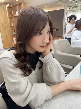 セミロング 韓国風パーマ/ヘア セット/店長みづきのヘアスタイル