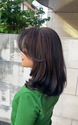 セミロング 染谷 れなのヘアスタイル
