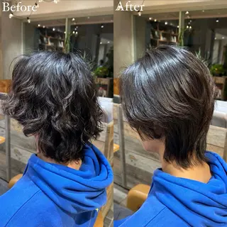 ミディアム メンズ 艶髪カラー/透明感 美髪/白髪/ﾑﾅｶﾀのヘアスタイル