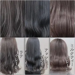 セミロング カラー ダブルカラー 韓国ヘアKYONのヘアスタイル